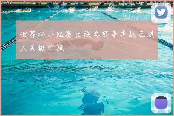 世界杯小组赛出线名额争夺战已进入关键阶段